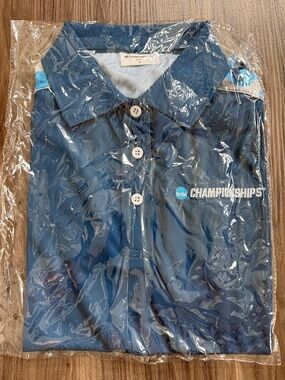 Women’s Medium NCAA Championships Navy Blue Polo Shirt with Camo Shoulders